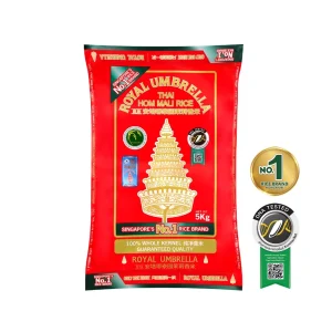 Royal Umbrella Thai Hom Mali Rice 5KG x 4 Packs